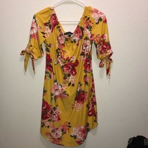 yellow dress with flower print